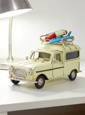 美式复古铁艺越野车摆件