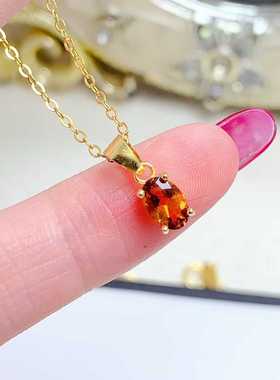 天然彩宝吊坠925银镶嵌坦桑透辉橄榄石榴石简单爪镶吊坠精致百搭