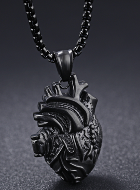 朋克风钛钢可打开立体兄弟吊坠