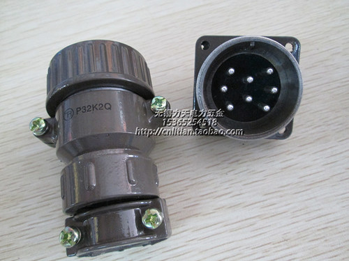 P型圆形航空插头插座/工业插头插座/P32K2Q/吊篮航空插头/8芯插头 - 图0