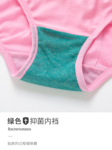 ab内衣纯棉内裤短裤女士内裤妈咪裤中高腰抗菌三角裤全棉6条装 - 图0