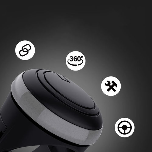 汽车方向盘通用助力球 车载360度辅助器省力金属轴承转向助力器 - 图1