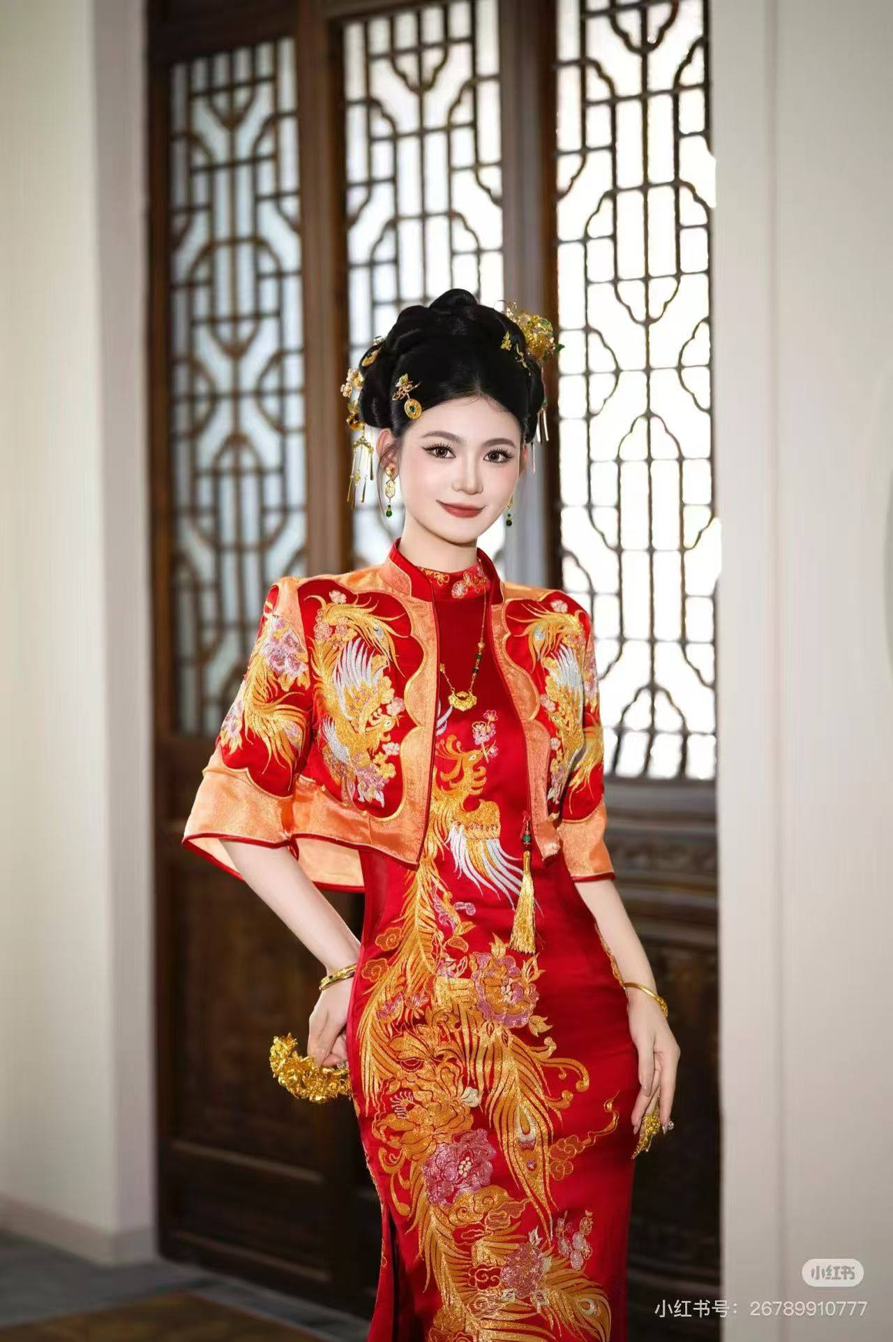 出租南枝同款新款旗袍婚服重工刺绣新娘结婚订婚礼服外套拖尾大码,淘宝优惠券,粉丝福利购,淘宝优惠卷