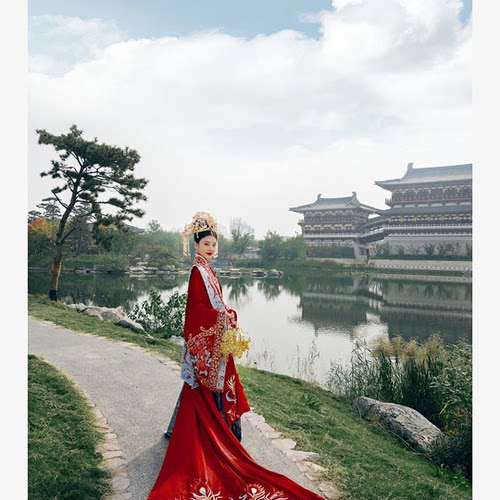 明制汉服婚服2025年新款重工礼服古代汉服新娘嫁衣凤冠霞帔出租 - 图3