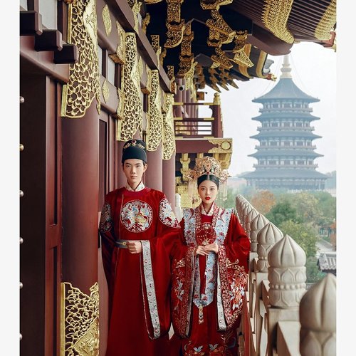 明制汉服婚服2025年新款重工礼服古代汉服新娘嫁衣凤冠霞帔出租 - 图2