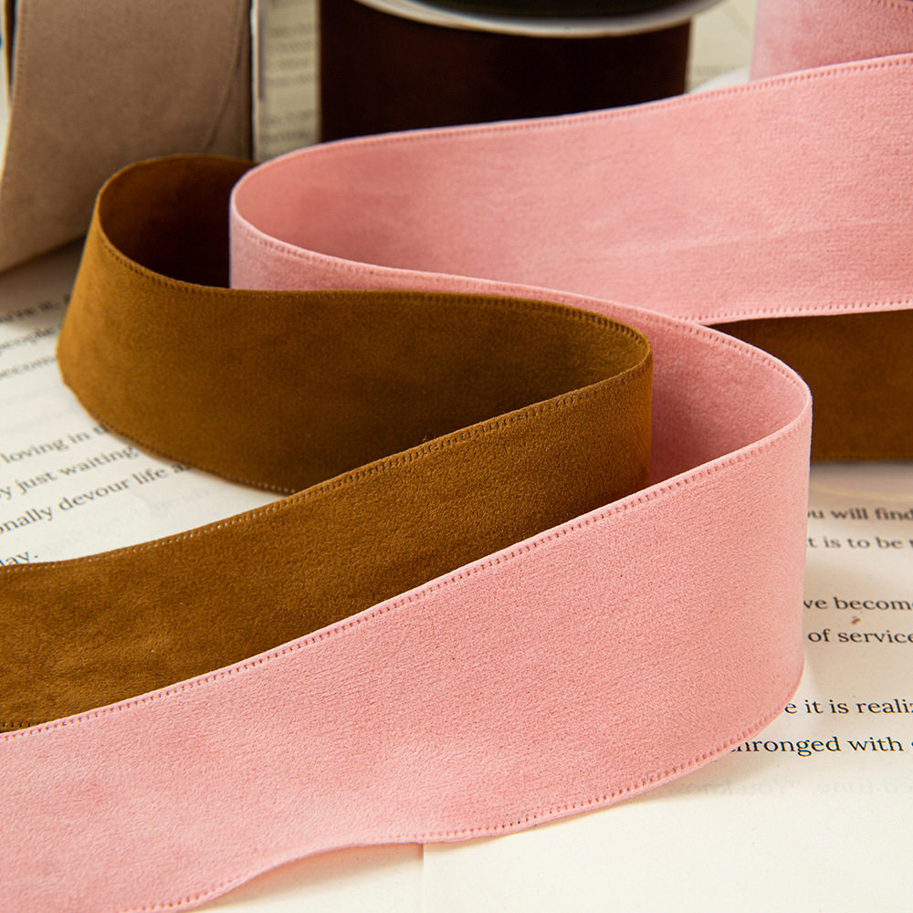4cm韩版双面压边麂皮绒织带纯色植绒丝带蝴蝶结发饰服装辅料批发,淘宝优惠券,粉丝福利购,淘宝优惠卷