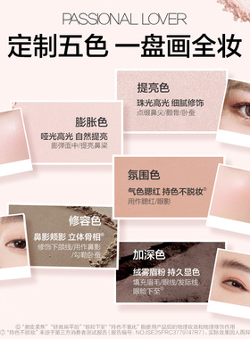 PL点点戳戳彩妆综合盘高光腮红提亮修容阴影多用功能新手旅行便携