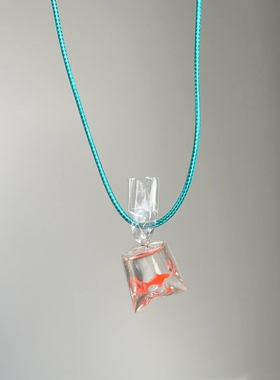 金鱼小鱼吊坠项链透明亚克力饰品配饰创意项链