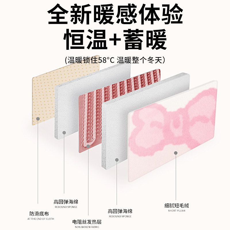 汽车加热坐垫冬季保暖座椅垫车载12v24v冬天卡通电热垫子USB单片