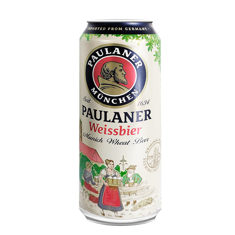 paulaner柏龙啤酒保拉纳白啤500ml*24罐装德国进口宝莱纳精酿黑啤