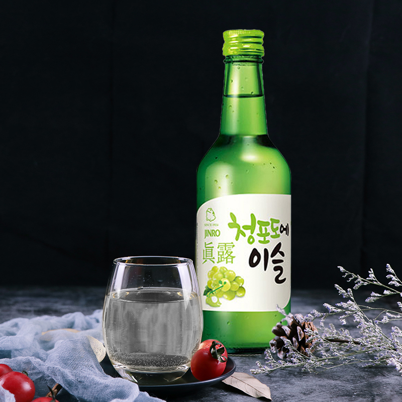 韩国真露烧酒葡萄味360ml*4瓶组合果味草莓桃子西柚李子味微醺 - 图1