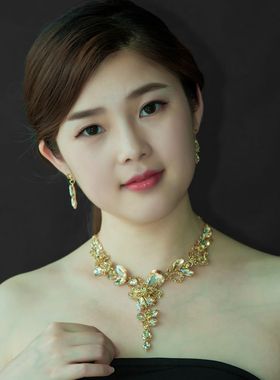 欧美奢华宝石装饰项链礼服晚宴