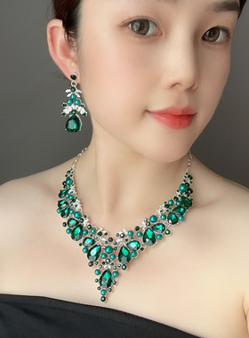 欧美夸张水晶珍珠宝石新娘宴会女