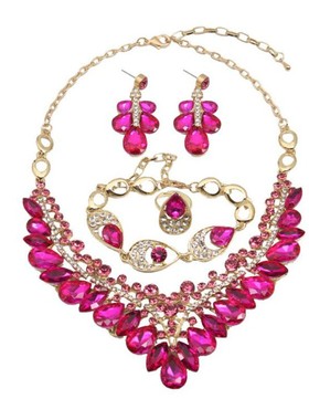 女锁骨礼服晚宴配饰宝石项链耳环