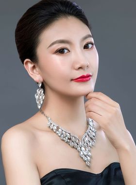 宝石装饰水晶装饰舞台女晚礼服女