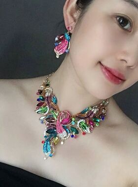 欧美水晶钻礼服新娘宴会装饰项链