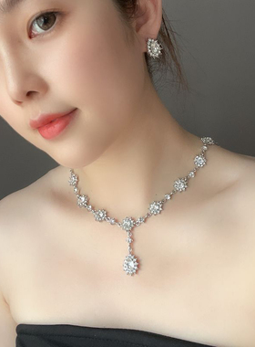 锁骨链颈链项链首饰套装夸张女