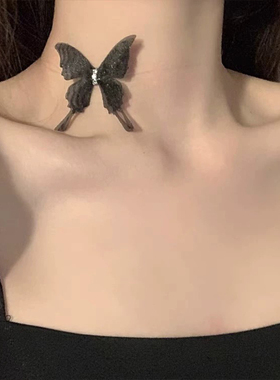 超仙蝴蝶choker项链女甜酷