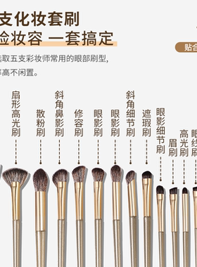 李佳琦鎏金软毛15支美妆化妆套刷
