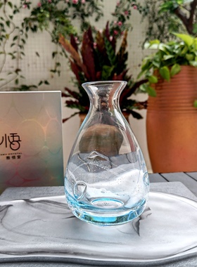 海洋手工气泡花器摆件，家用创意水晶玻璃装饰泡泡简约酒壶