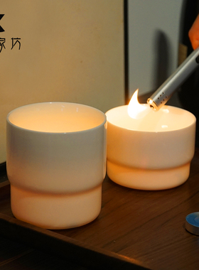 伍家坊陶瓷烟灰缸创意烛台北欧蜡烛摆件家居用品客厅现代日式家用
