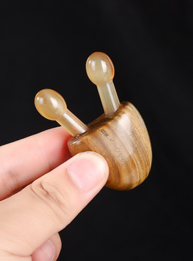 【卖檀翁】绿檀羊角小蜗牛眼周拨筋按摩器缓解眼疲劳矫正斜视