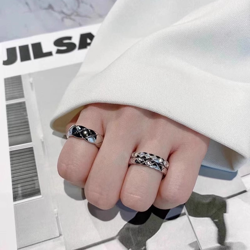 coco菱格戒指女小香风18K玫瑰金指环叠戴送女友情人节礼物高级感,淘宝优惠券,粉丝福利购,淘宝优惠卷