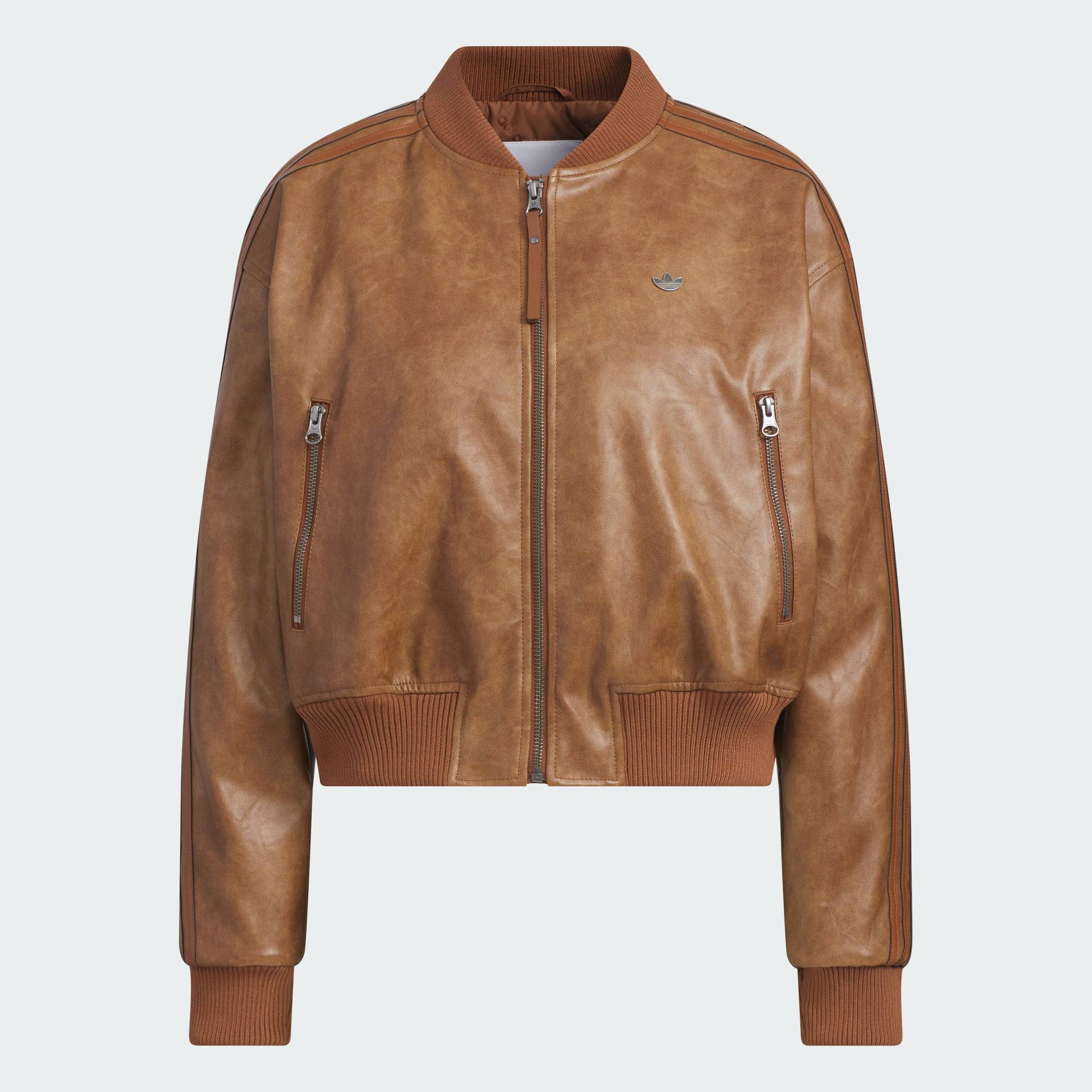 ADIDAS阿迪达斯 PU PAD 复古保暖运动上衣皮衣夹克棉服KC2655,淘宝优惠券,粉丝福利购,淘宝优惠卷