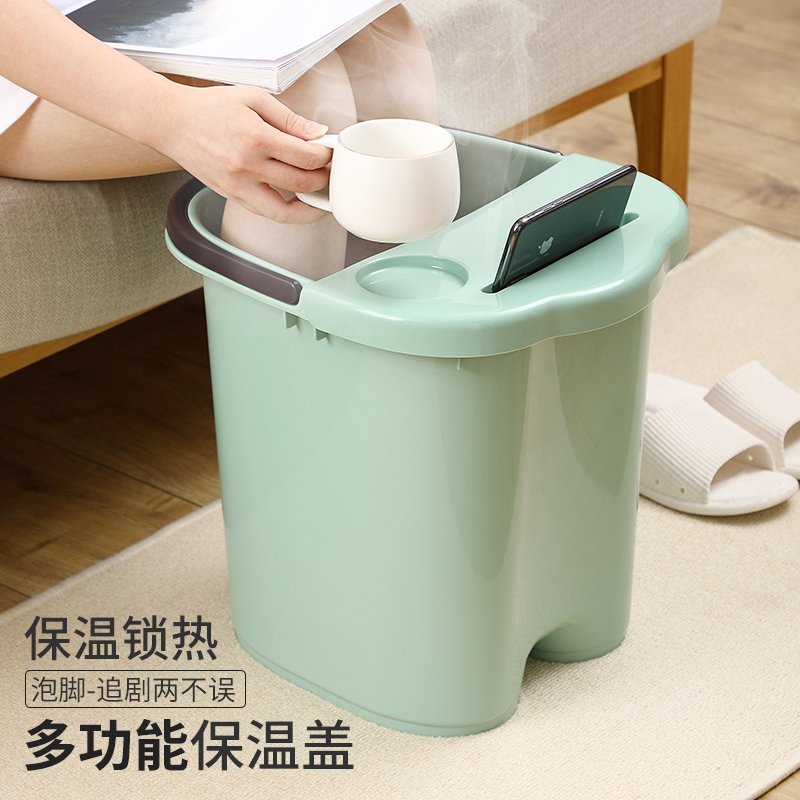 馨友家居专营店泡脚桶加高加厚塑料家用泡脚盆高深洗脚过小腿足浴桶保温养生神器0