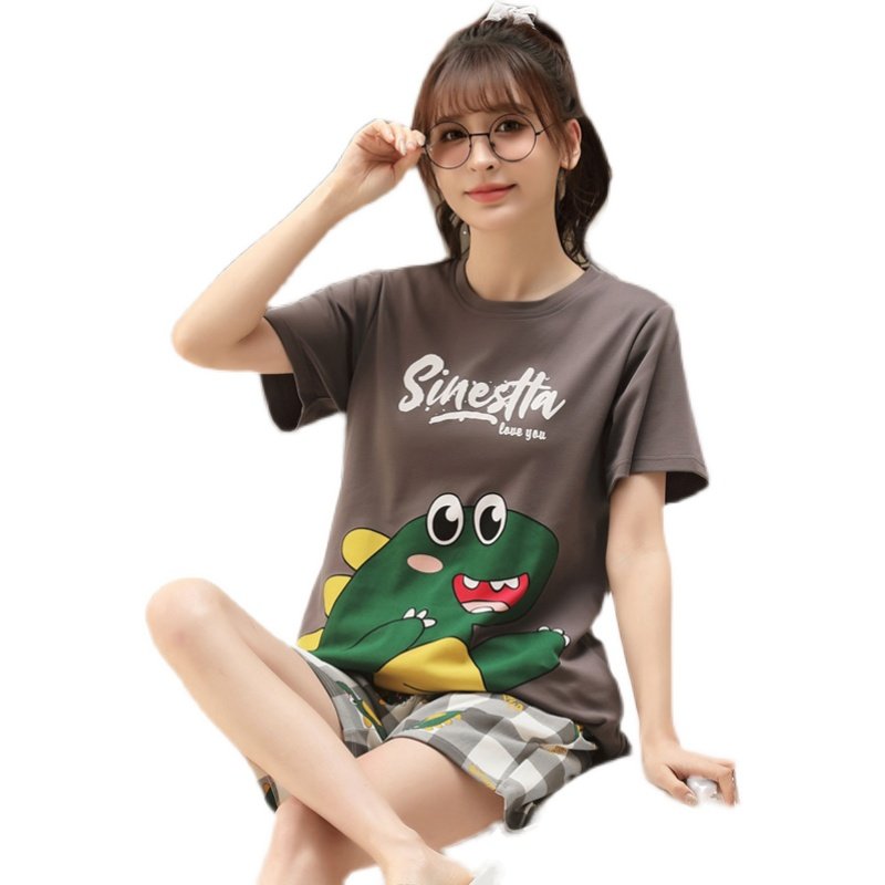 睡衣女夏短袖纯棉胖MM加肥大码200斤全棉宽松卡通家居服显瘦套装3,淘宝优惠券,粉丝福利购,淘宝优惠卷