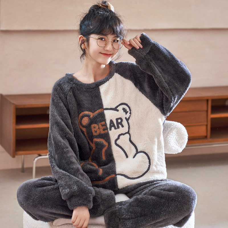 特大码冬季加绒加厚卡通睡衣胖MM女士加大肥200斤珊瑚绒法兰套装3,淘宝优惠券,粉丝福利购,淘宝优惠卷