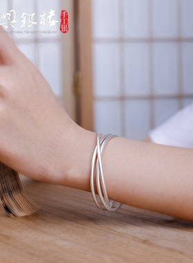 小众永兴设计细圈ins风纯银手镯