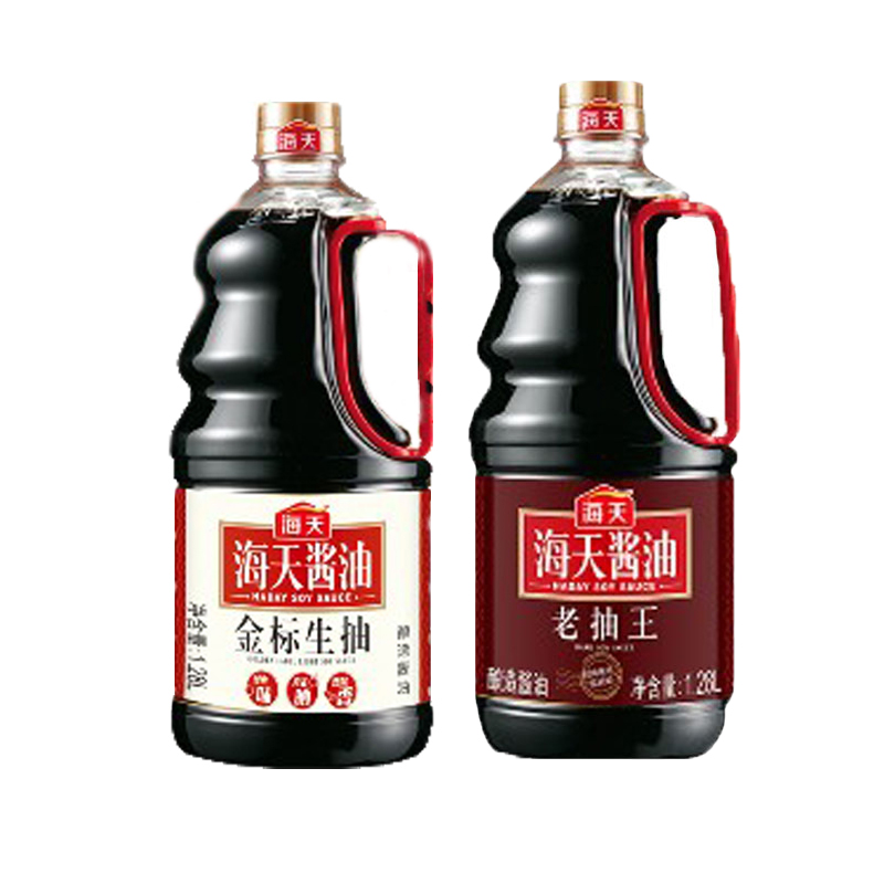 海天金标生抽 1.28L++海天老抽王1.28.L 超值组合 厨房常备调味料 - 图3