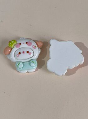 亮面diy饰品奶油配件手工发夹头绳手机树脂卡通动物头套三丽鸥