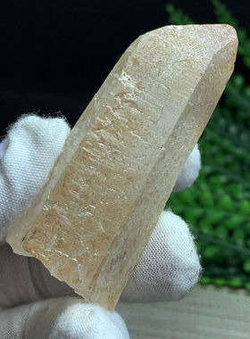 天然内蒙白水晶原石列姆利亚种子水晶柱摆件星际蚀刻红皮H329