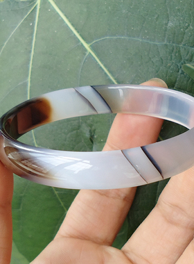 天然无烧水草53-54mm玛瑙手镯