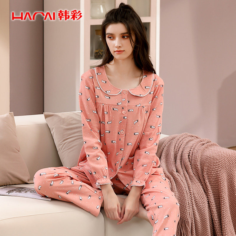 2025年新款春秋季睡衣女秋冬纯棉长袖长裤可爱女士韩版家居服套装