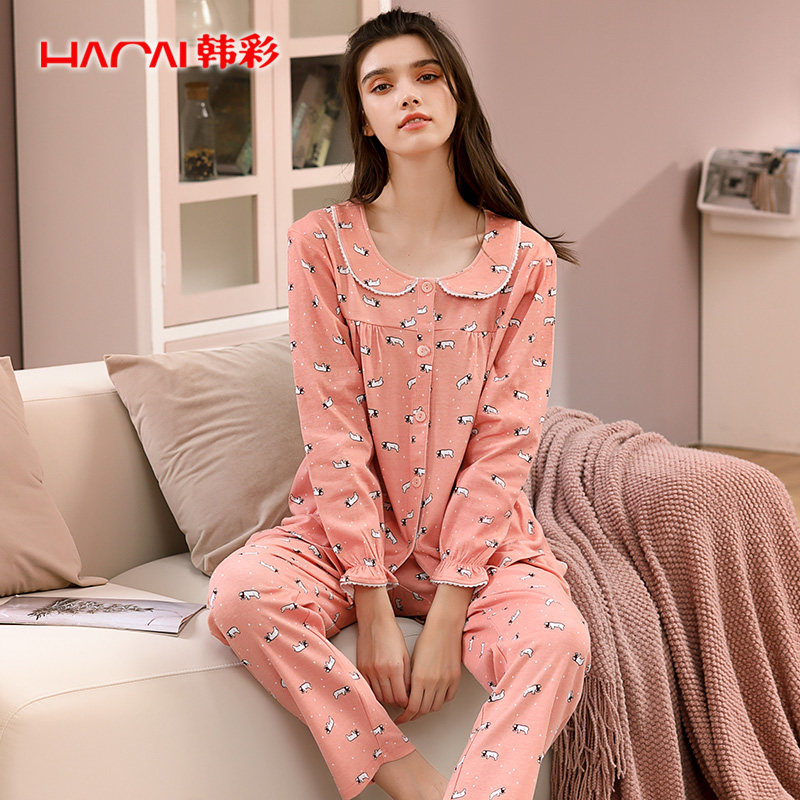 2025年新款春秋季睡衣女秋冬纯棉长袖长裤可爱女士韩版家居服套装