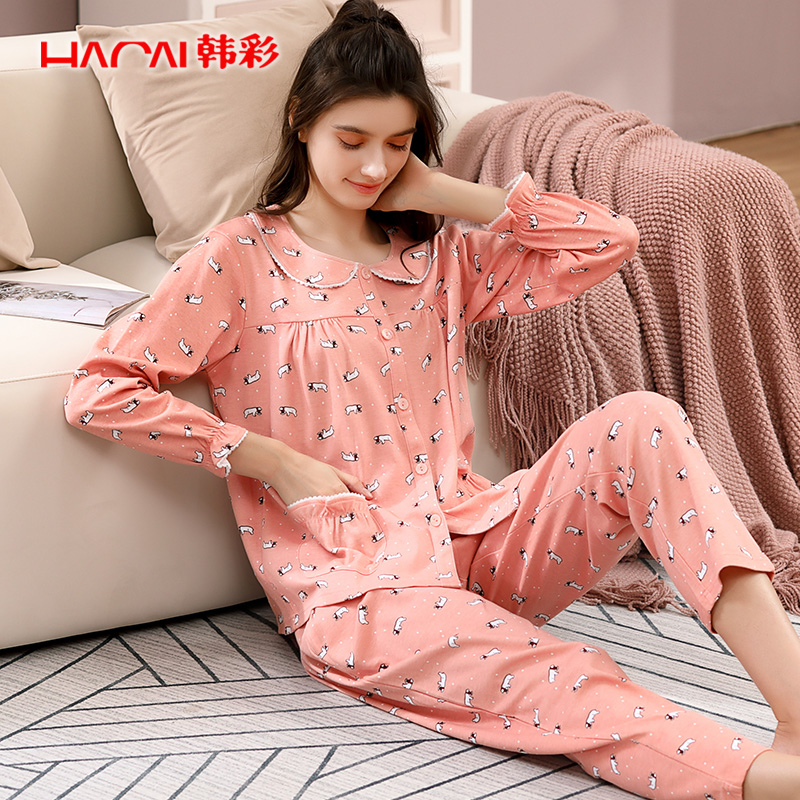 2025年新款春秋季睡衣女秋冬纯棉长袖长裤可爱女士韩版家居服套装