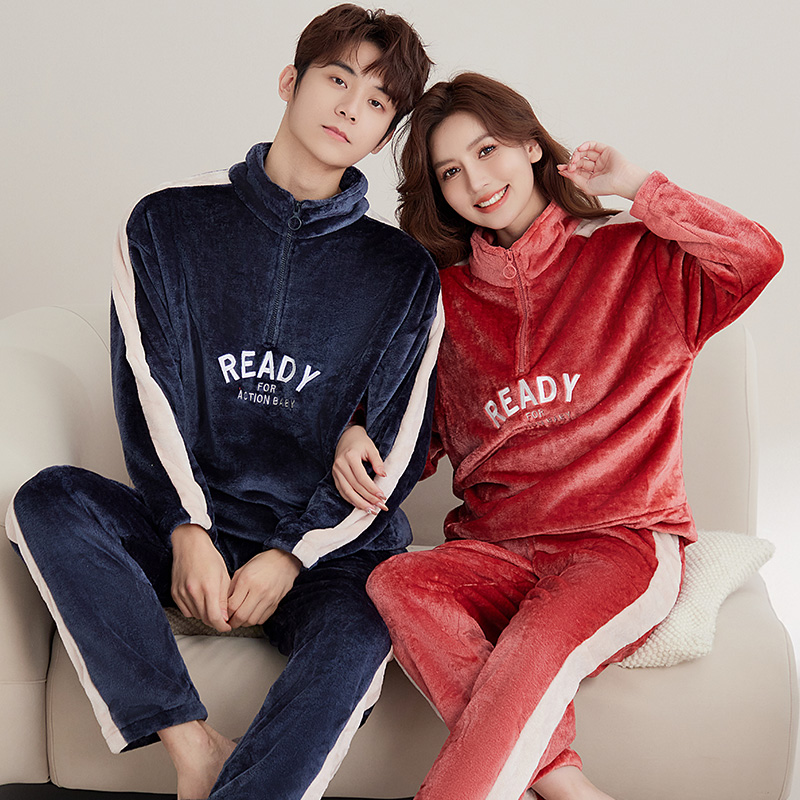 情侣法兰绒睡衣男士女