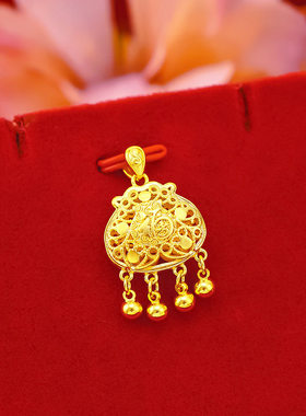 越南沙金项链女福袋吊坠