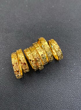 樱花碎碎冰沙金戒指仿真