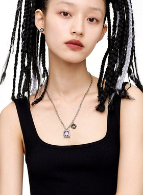 yuritan方钻雏菊吊坠吊坠项链