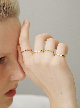 FUTURE星空物语YuriTan朱一龙饰品同款系列金色菱形情侣尾戒指