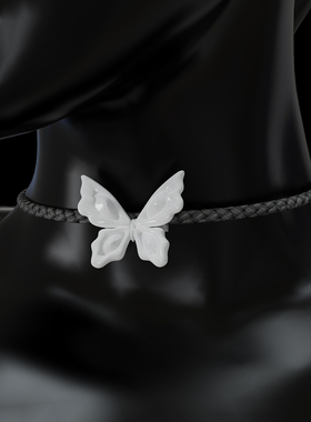 张碧晨同款YURITAN多巴胺色大蝴蝶真皮choker2024春夏新款颈链