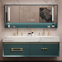 Light Extravagant Solid Wood Rock Plate Integrated Seamless Basin Bath Cabinet Combination Smart Mirror Cabinet Toilet Wash Wash Face Wash table