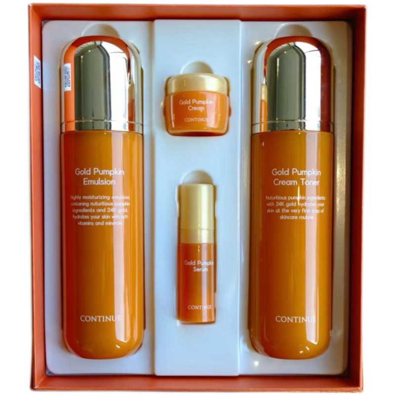 海外直邮韩国CONTINUE南瓜黄金水乳套滋养高保湿补水紧致肌肤嫩肤 - 图3