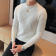 Stretch jacquard knitted sweater men's round neck knitted sweater