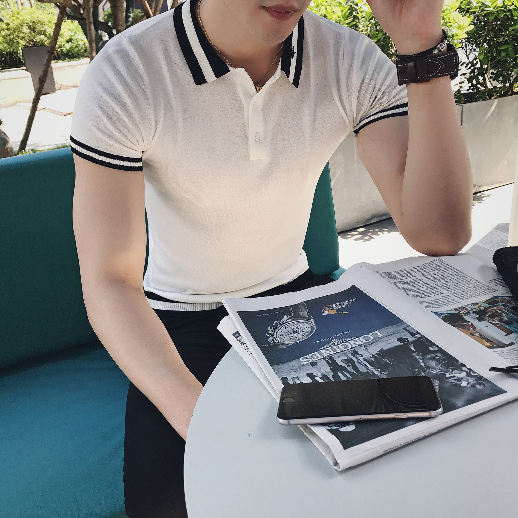 2025夏季polo衫男短袖t恤翻领潮流保罗修身韩版针织休闲帅气体恤,淘宝优惠券,粉丝福利购,淘宝优惠卷