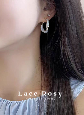Lace无耳洞蚊香盘耳夹纽结麻花女